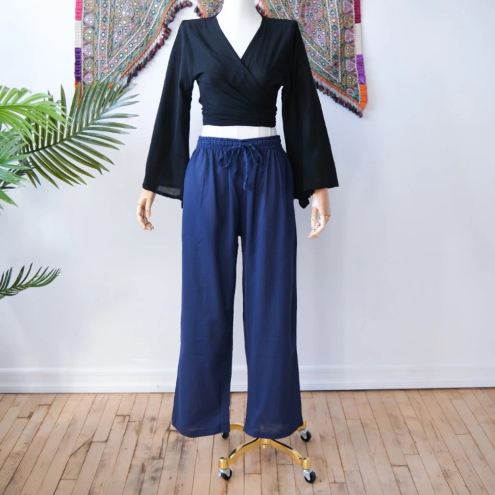 Blue organic cotton pants